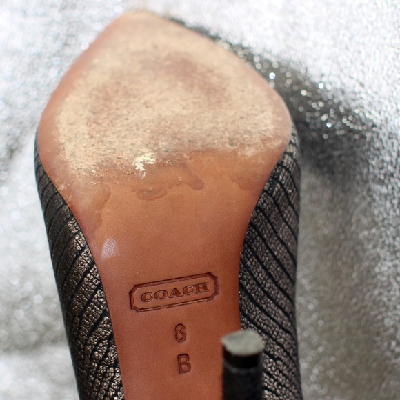 Coach Fawna Gunmetal Embossed Foil Snake Print - Picture 7 of 8